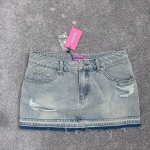 Denim Mini Skirt by [Brand] - Blue